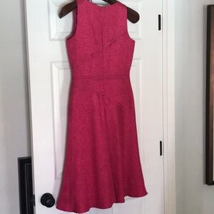 David Meister hot pink dress sleeveless wedding guest party EUC